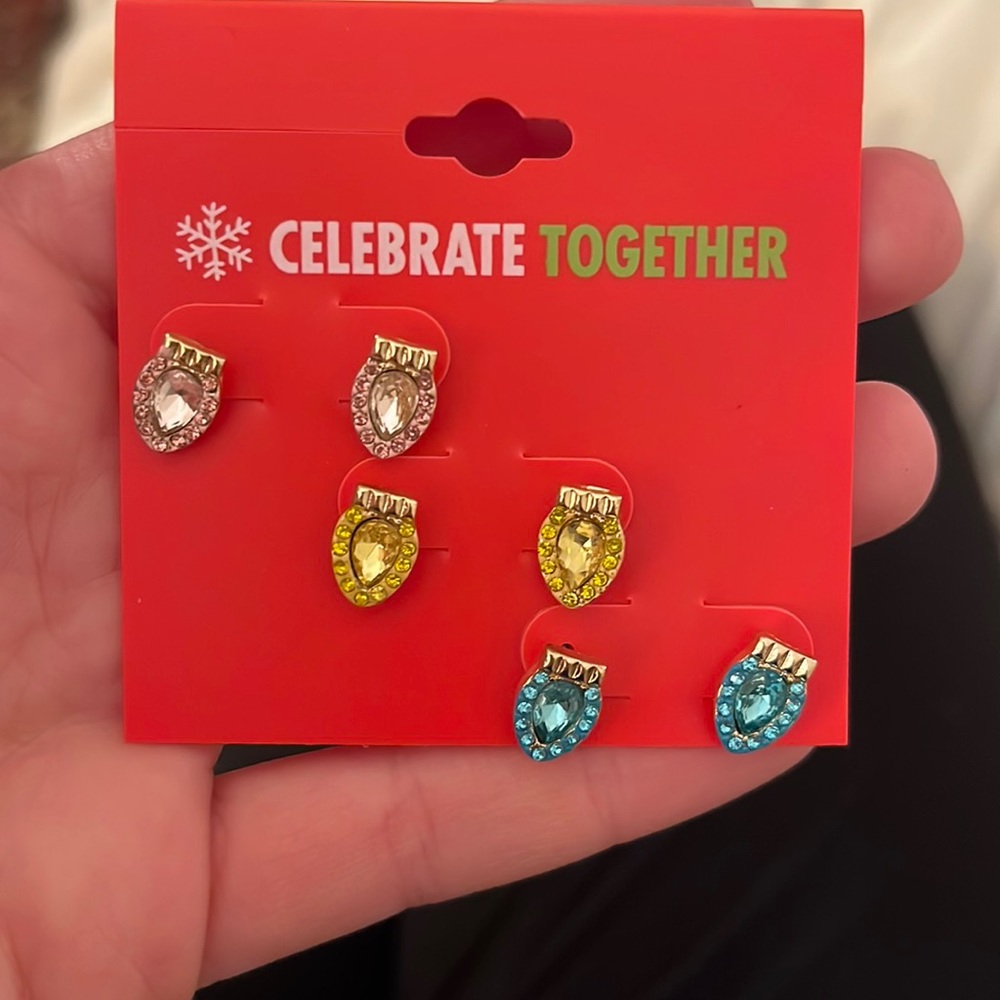 Christmas light bulb earrings